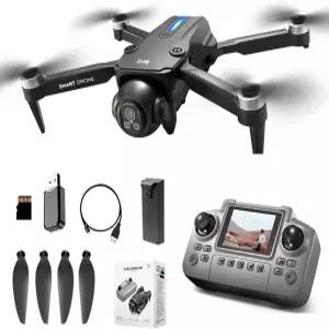 QQ CHGOL D18 드론 듀얼 카메라 2K 접이식 24인치 LCD 화면 리모컨 원키 이륙랜드 광 흐름 위치 지정 360°