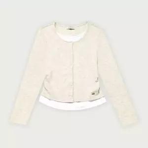 행텐 HC04 웨일 슬림핏 가디건 레이어드 여성 웨일 슬림핏 가디건 레이어드 티_멜란지