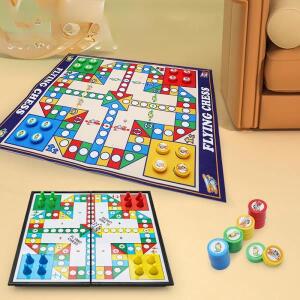 마그네틱 보드 게임 테이블 대형 카펫 플라잉 체스 체커 뱀 백개몬 쿼드러플 틱택토 하우스 파티 9 인 1