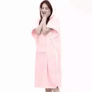 여성 핑크 샤워가운 의류 목욕 가운 핑크색 용품 청록색 수건 욕조 수영복 바디 스크럽