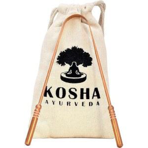 코샤 아유르베다 구리 혀 스크레이퍼 클리너 | 완벽한 수술용 혀 스크레이퍼 | 구취에 대한 최고의 치료법 | 구강 위생 유지 | 두껍고 안전한 둔탁한 가장자리 | 유연한 손잡이와 편안한 그립감