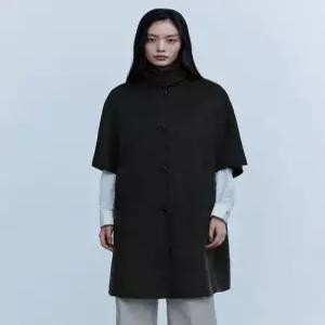 더엣지 theatg 울혼방 핸드메이드 케이프 코트