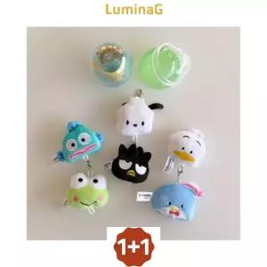 1+1 산리오 포차코 미니 얼굴 인형 키링 랜덤 뽑기 캡슐 한교동 케로피 배드바츠마루 바츠마루 턱시도샘