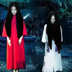 처녀귀신 유령 의상 하얀색 어린이집 할로윈 사이즈 레드