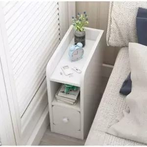 모던 협탁 수납장 틈새 선반 침대 옆 소파 좁은 공간 스타일 A-웜화이트 20cm 조립