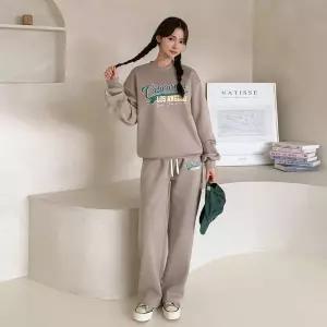 여성 기모 맨투맨 일자바지 트레이닝 세트 11PST0469 빅사이즈 루즈핏 오버핏 겨울
