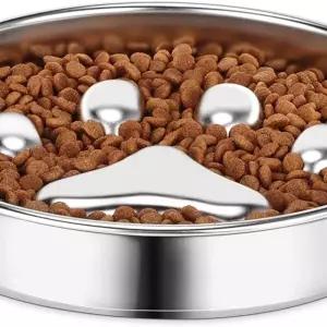 애견밥그릇 슬로우 피더 스테인레스 304 중소형 개용 스틸 금속 2 그릇 먹이