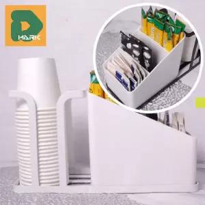 깔끔한 커피보관함 탕비실 커피 스틱 믹스 화이트 디스펜서 사무실 주방 용품 티백 홈카페 정리 수납함