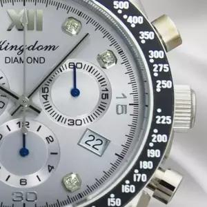 킹덤 다이아몬드 스위스 크로노그래프 남성 명품 예물 선물 고급 원형 메탈 손목 시계 / KD4050BM 