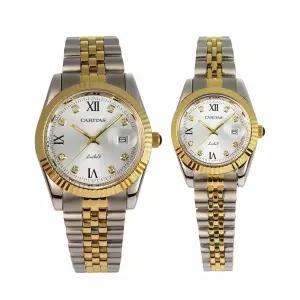카리타스 고급 금장 콤비 커플 선물 명품 예물 손목 시계 / C15000W