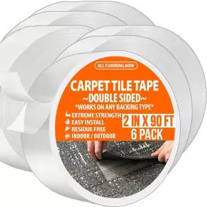 카펫 타일 테이프 양면 헤비 듀티 러그 비닐 고무 매트 잔디 실내용 노 레지듀스 하드우드 바닥용 2인치 x