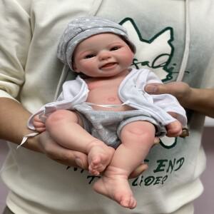 몽테조이 페인트  실리콘 소녀  소년 40CM Bebe Reborn 전체 소프트 신생아 인형 Boneca Corpo De Silicone