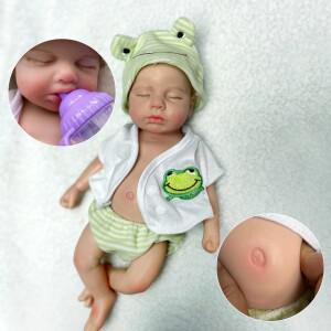 몽테조이 13 인치 오픈 입 Loulou 소녀  소년 페인트 전신  실리콘 인형 Bebe Reborn Doll For Kid De Sili