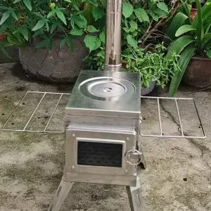 미니 캠핑용 휴대용 스테인레스 불멍 나무 장작 화목난로 난로