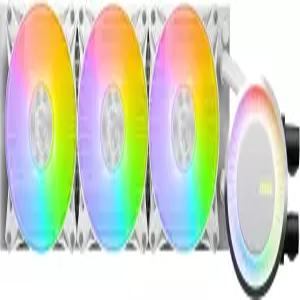 MSI MAG 코어리퀴드 E360 화이트 - AIO ARGB CPU 액체 냉각기 회전 캡 디자인 360mm 라디에이터 트리플