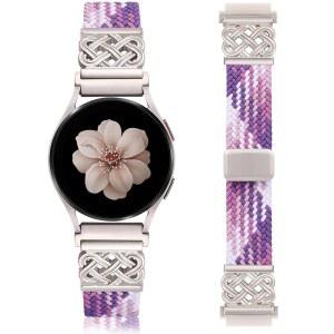 갤럭시 워치 8 7 6 5 4 FE 40mm 44mm / 클래식 프로 3 41mm 액티브 2 여성 남성, 20mm 셀틱 스트레치 엘라스틱 드레시 나일론 스트랩, 울트라용 없음