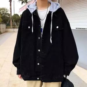 [하프클럽/]남성 후드 데님자켓 루즈핏 간절기 포켓 캐주얼
