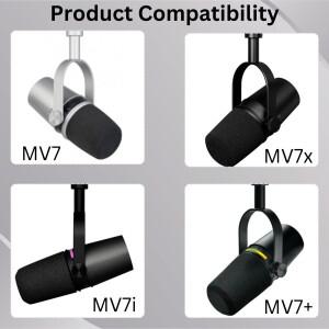 Shure MV7 MV7+호환  Shining 팝 필터 마이크 붐 암 폼 윈드스크린 스펀지 스폰지 커버(리테이너 링 포함)