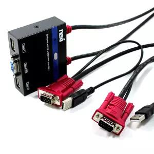 넥시 RGB 2포트 KVM스위치 모니터 키보드 모니터 공유기 선택기 USB 15핀 / VGA KVM WISENX318