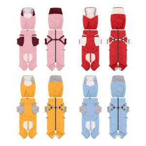 OODUDUOO 반사 개 비옷 우의 방수 애완 동물 코트 후드 작은 중형 대형 개 점프 슈트 French Bulldog Corgi