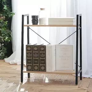 [블루마켓]우드2단선반 작은책장 소형 미니 틈새 거실 낮은 수납 거실책장 전면책장 철재책장 미니책장 조