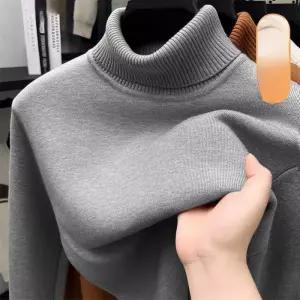 티류으스 남성 가을 겨울 일체형 기모 터틀넥 니트 보온 두꺼운 내복 이너웨어 WY