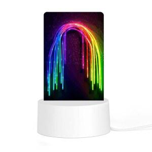 FJRFGbkJKN 3D 야간 LED 조명 베이스 레인보우 네온 아크릴 테이블 램프 노트 보드 USB 장식 침실용