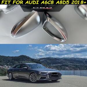 아우디 호환 A6 C8 4K A7 A8 D5  매트 실버 사이드 윙 백미러 교체 커버 캡 케이스 자동차 액세서리
