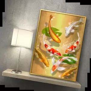 풍수소품 잉어 그림 액자 풍수그림 돈들어오는 A3 CARP6