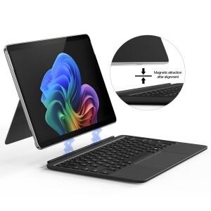 Surface Pro 12 키보드 타입 커버용, 슬림한 Bluetooth 호환 무선 터치패드 태블릿 포함된 레인보우 백라이