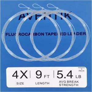 3 PC 아벤틱 9 FT 프리타이드 루프 플라이 낚시 테이퍼드 리더 플루오로카본 담수