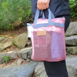 (핑크) 헬스장백 메쉬 목욕 가방/비치백/비치/수영복/물놀이/통기성/워터/파크/소지품/보관/캠핑장/방수백