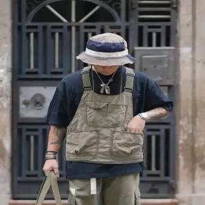 멜빵 조끼 캠핑 멀티포켓 녹색 멜빵조끼 체스트백 현장