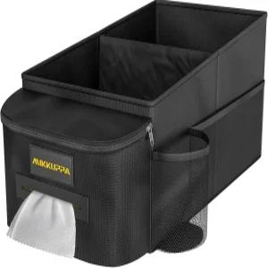 미쿠파 카시트 정리함 - 티슈 박스 및 컵 홀더가 있는 조수석 뒷좌석 메시 포켓이 보관함 어린이용 로드