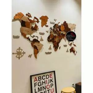 나무 세계지도 인테리어 벽장식 거실 세계 사무실 대형 배경 소품 샌달우드 소형