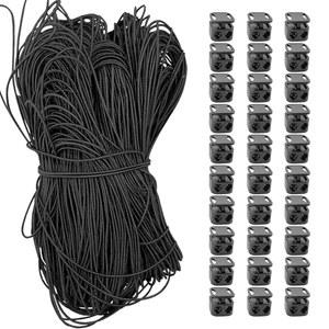 SOUJKUY 30PCS 헤비 있는 잠금 스토퍼 패스너를 장치가 코드가 탄성 전환 파라코드 이중 스트링 드로 장치 스프링 듀티 코드 클립 넥타이 없음 신발끈 플라스틱 구멍 드로스트링용