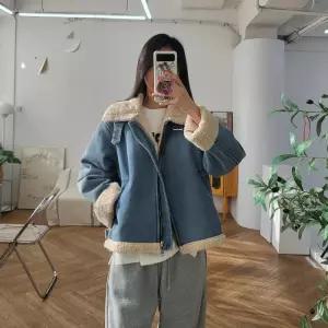 [더폰드] 데님 양털 루즈핏자켓