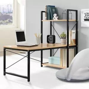 낮은 철제 좌식 선반 H형 책상 블랙 책장 데스크 좌식용 컴퓨터 책꽂이