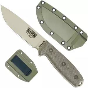 ESEE 4P-DT 사막 황갈색 고정 칼날 칼 OD 그린 성형 폴리머 포함