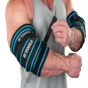 벤치 프레스용 O Tool 조절식 지지대 팔꿈치 압박 슬리브(1쌍) - 보디빌딩 파워팅 역도 및 무릎 건염 남성