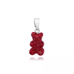 크리스탈헤이즈 노스텔지아 베어 클래식 레드 벨벳 실버 펜던트 참