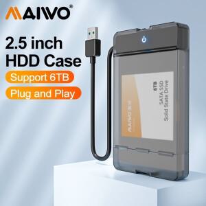 MAIWO 2.5인치 HDD 인클로저 SATA to USB 3.0 Type-C 외장형 하드 드라이브 케이스 5Gbps 속도 SSD 6TB 보