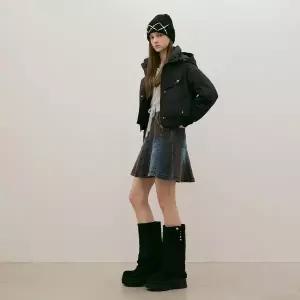 [에고이스트]ES1TD600후드포인트블루종구스숏점퍼_DJ