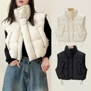 큰손 패딩베스트 경량 패딩 조끼 겨울 점퍼 가을 여성 숏패딩 크롭