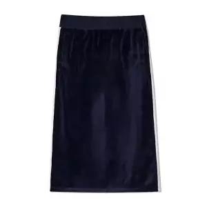 [OiOi]레이어드 로고 벨벳 스커트 [NAVY]