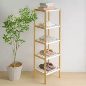 4단 나무 가구 선반 사각 원목 수납 대 화분대 사이드 다용도 좁은 5단