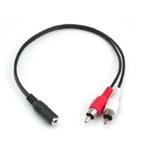 3.5mm Stereo Female To 2 RCA Jack Adapter Aux Y Shipping Transmission &