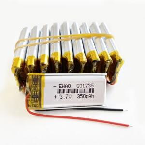 리튬 폴리머 LiPo 충전식 배터리 녹음기 Mp3 헤드폰 블루투스 스마트 워치 601735 3.7V 350mAh 로트 10 개