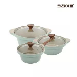 키친아트 와이즈 IH 인덕션용 세라믹코팅 냄비세트 3종G(편수18+양수20+24)