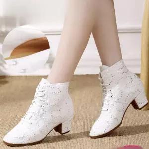 라인댄스 부츠 슈즈 라틴화 여자 신발 사계절 힐 하이탑